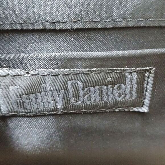 Black Satin Evening Shoulder Bag With Rhinestone Center Bow - Picture 8 of 10